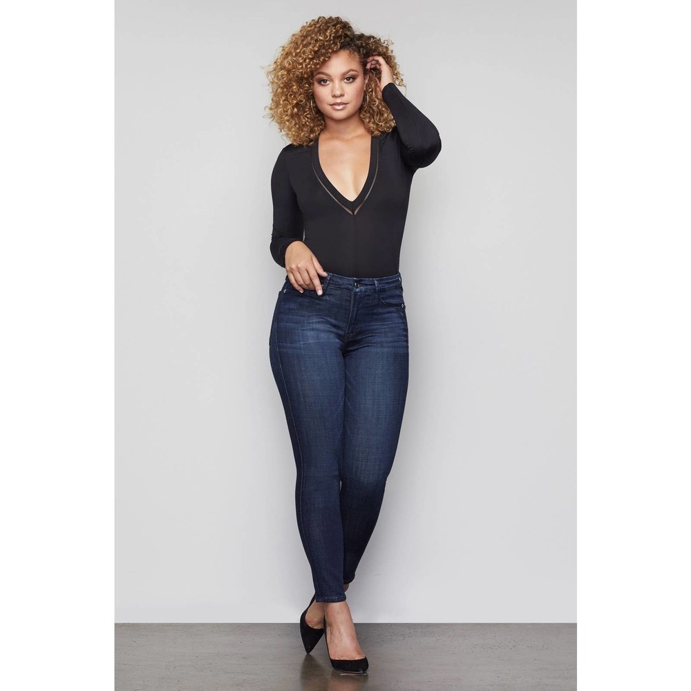 Good American‎ Good Waist Crop High Rise Skinny Leg Jeans Size 2 Style GAGWC103